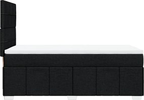 vidaXL Κρεβάτι Boxspring με Στρώμα Μαύρο 90x190 εκ.Υφασμάτινο