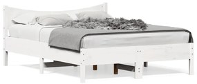 Σκελετός κρεβατιού Λευκό 140 x 200 εκ. από Μασίφ Ξύλο Πεύκου