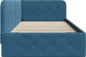 vidaXL Κρεβάτι Γωνίας Μπλε 90 x 200 cm Βελούδο