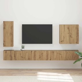 vidaXL Σετ τοίχου για τηλεόραση 6 pcs Artisan Oak