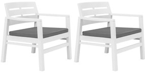 vidaXL Σαλόνι Κήπου 3 Τεμαχίων Λευκό Πλαστικό