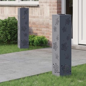 vidaXL Ηλιακό LED Φως Δρόμου 2 pcs Ανθρακί Κρύο Ρολαρισμένο Χάλυβα