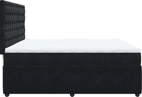 vidaXL Κρεβάτι Boxspring με Στρώμα Μαύρο 200x200 εκ. Βελούδινο