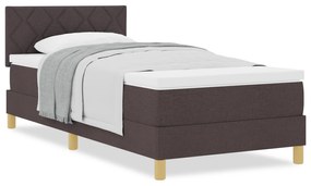 vidaXL Κρεβάτι με Επίστρωμα Σκούρο Καφέ 90x200 εκ. Ύφασμα