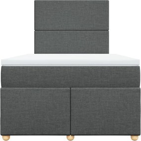 vidaXL Κρεβάτι Boxspring με Στρώμα Σκούρο Γκρι 120x190 εκ Υφασμάτινο