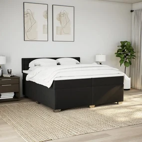 Κρεβάτι Boxspring με Στρώμα Μαύρο 200x200 εκ. Υφασμάτινο 3286011