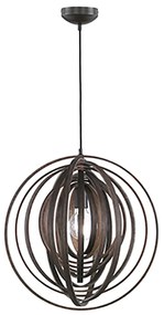 Κρεμαστό Φωτιστικό Καφέ 50xH150cm Μονόφωτο 1xE27 Trio Lighting Boolan 305900126