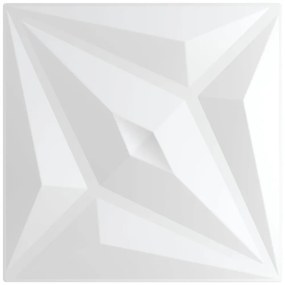 Πάνελ Τοίχου 24 Τεμ. Σχέδιο Αστέρι Λευκά 50x50 εκ. 6 μ² από XPS - Λευκό