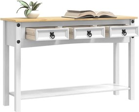 vidaXL End Table Corona Λευκό 114 x 34,5 x 73 εκ. Στερεά ξυλεία πεύκου