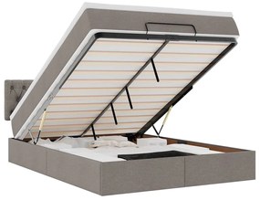 vidaXL Οθωμανικό κρεβάτι με στρώμα Taupe 140x200cm ύφασμα