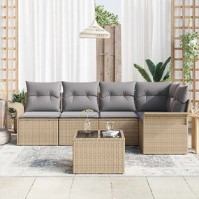 vidaXL Σετ Καναπέ Κήπου 6 pcs 242.5 x 132.5 x 85 εκ. Πολυ ράταν