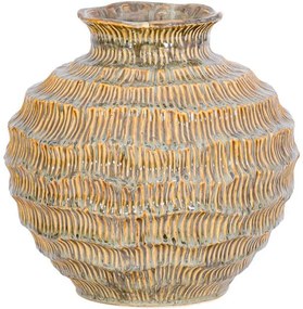 Βάζο 0052-225-005 25x24cm Grey-Gold Κεραμικό