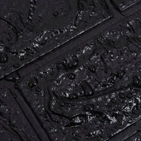 3D Τούβλα Ταπετσαρίας Αυτοκόλλητα Μαύρα 10 τεμ. - Μαύρο