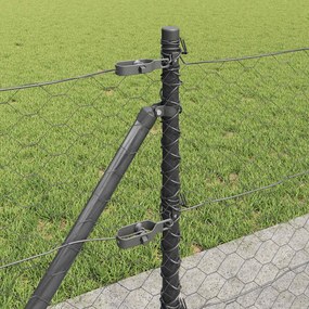 vidaXL Εξωτερική Εξαγωνική Περίφραξη με Σκυρόδετη Βάση 25 x 0,4 m Γκρι