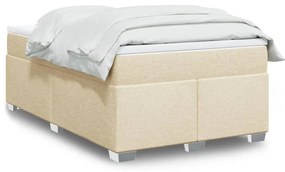 vidaXL Κρεβάτι Boxspring με Στρώμα Κρεμ 120x190 εκ. Υφασμάτινο