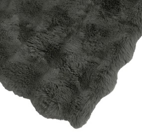 vidaXL Ψεύτικη κουβέρτα από κουνέλι Σκούρο Γκρι 150 x 220 cm