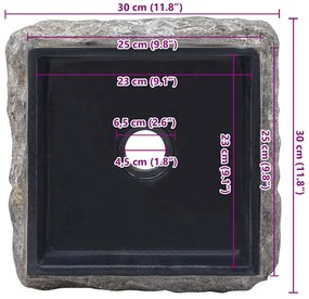 Νιπτήρας Μαύρος 30 x 30 x 13 εκ. Μαρμάρινος 149175