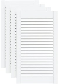 vidaXL Πορτάκια με Περσίδες 4 Τεμ. Λευκά 69x39,4εκ Μασίφ Ξύλο Πεύκου