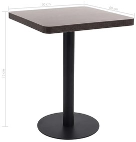 Τραπέζι Bistro Σκούρο Καφέ 60 x 60 εκ. από MDF - Καφέ