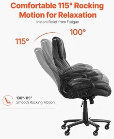 VEVOR Executive Chair High Back Office Chair Knob-Control Lumbar Support Black