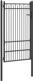 vidaXL Πύλη Φράχτη BAARLO 100 x 175 cm Μέταλλο Μαύρο Κλειδώσιμο