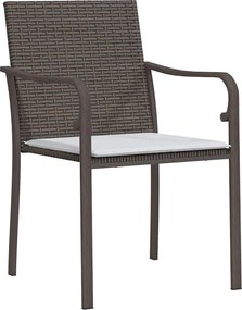vidaXL Σέτ φαγητού για κήπο 5 pcs Καφέ και Μαύρο Ράτα PE