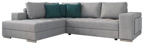 Corner Sofa with Stool New Karina Fylliana Left Corner Beige - Light Green 278x218x85 cm