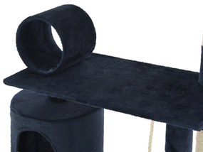 vidaXL Γατόδεντρο Σ. Μπλε 140 εκ με Στύλους Ξυσίματος από Σχοινί Σιζάλ