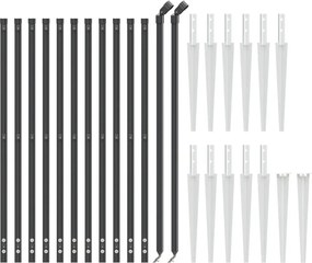 vidaXL Συρματόπλεγμα Περίφραξης Ανθρακί 0,8 x 25 μ. με Καρφωτές Βάσεις