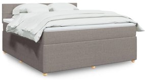 VidaXL Κρεβάτι Boxspring με Στρώμα Taupe 180x200 εκ. Υφασμάτινο