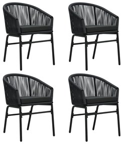 vidaXL Σετ Τραπεζαρίας Κήπου 5 Τεμαχίων Μαύρο