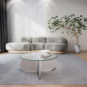 Τραπεζάκι Σαλονιού Λευκό CLESAMO 75x75x35
