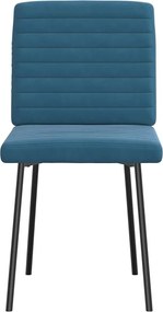 vidaXL Καρέκλες Τραπεζαρίας 4 τεμ. Μπλε Βελούδινες