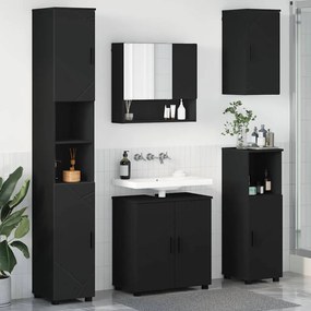 vidaXL Σετ Επίπλων Μπάνιου Επιτοίχιο 5 pcs Μαύρο 61 x 35 x 64 εκ.