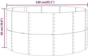 vidaXL Ζαρντινιέρα Ανθρακί 140x140x68εκ Γαλβανισμένος χάλυβας