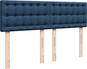 vidaXL Κρεβάτι Boxspring με Στρώμα Μπλε 160x200 εκ. Υφασμάτινο