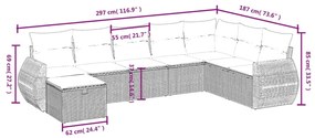 vidaXL Σετ Καναπέ Κήπου 8 τεμ. Μικτό Μπεζ Συνθετικό Ρατάν με Μαξιλάρια