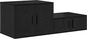 vidaXL Ντουλάπι αποθήκευσης 2 pcs Μαύρη Οξυά 127 x 41 x 40 εκ