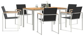vidaXL Σετ Τραπεζαρίας Κήπου 7 Κομμάτια Μασίφ Ξύλο Τεάκ