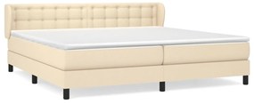 vidaXL Κρεβάτι Boxspring με Στρώμα Κρεμ 200x200 εκ. Υφασμάτινο