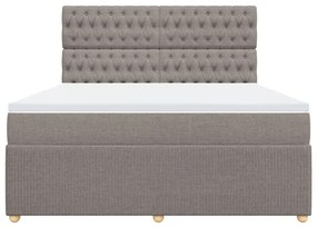 Κρεβάτι Boxspring με Στρώμα Taupe 180x200 εκ. Υφασμάτινο - Μπεζ-Γκρι