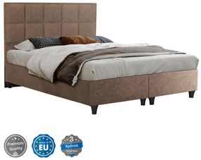 ΚΡΕΒΑΤΙ ALBA ΚΑΦΕ τ.NUBUCK HM636.21 ΓΙΑ ΣΤΡΩΜΑ 150x200 εκ. - HM636.21