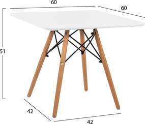 ΤΡΑΠΕΖΙ MINIMAL KID 60X60X51Yεκ. ΛΕΥΚΟ HM8452.01