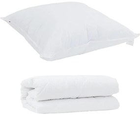 vidaXL Διπλό με Μαξιλάρι 2 pcs Λευκό 140 x 200 cm Μικροΐνες