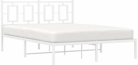 vidaXL Πλαίσιο Κρεβατιού με Κεφαλάρι Λευκό 140 x 200 εκ. Μεταλλικό