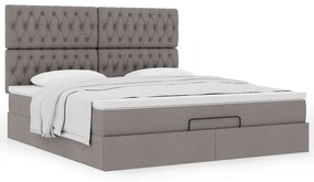 VidaXL Οθωμανικό κρεβάτι με στρώμα Taupe 180x200cm ύφασμα