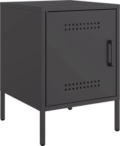 vidaXL Κομοδίνο Μαύρο 36x39x50,5 εκ. από Χάλυβα