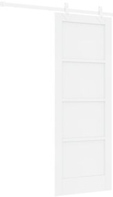 vidaXL Συρόμενη Πόρτα με Σετ Εξαρτημάτων Λευκή 73.5x198.5 εκ. Στερεό Ξύλο Πεύκο
