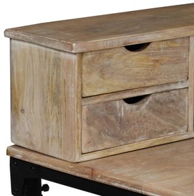 vidaXL Σεκρετέρ 110 x 50 x 96 εκ. από Μασίφ Ξύλο Μάνγκο Ατσάλι