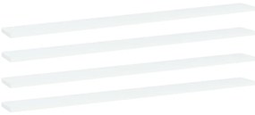 vidaXL Ράφια Βιβλιοθήκης 4 τεμ. Λευκά 100x10x1,5 εκ. από Μοριοσανίδα
